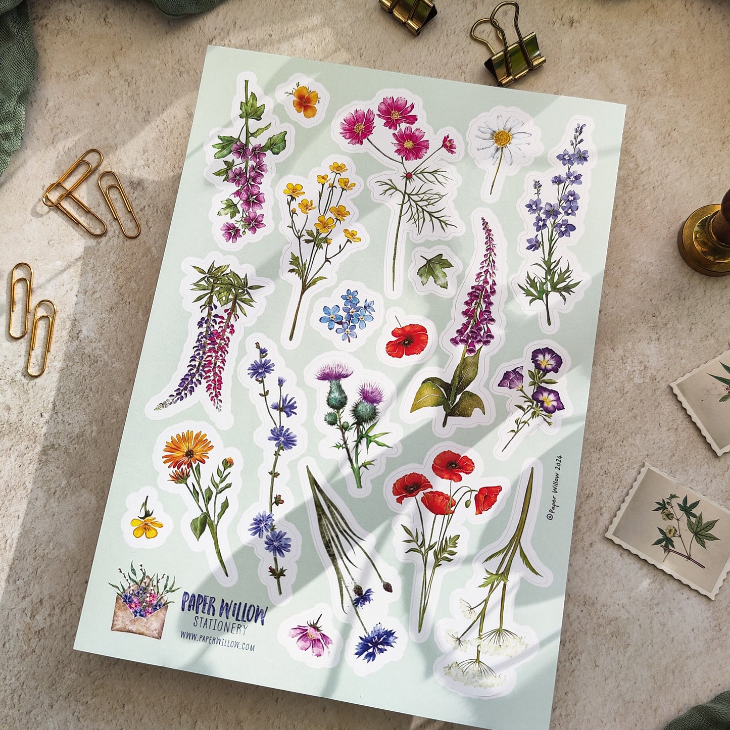 Wildflowers A5 Vinyl Sticker Sheet