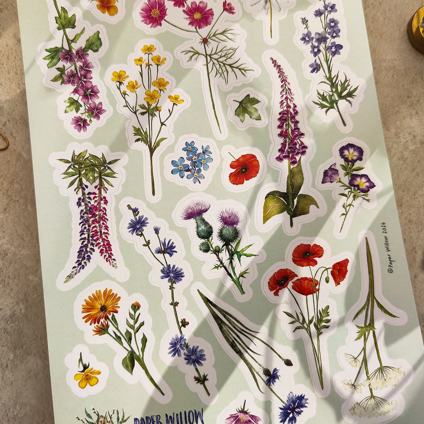 Wildflowers A5 Vinyl Sticker Sheet