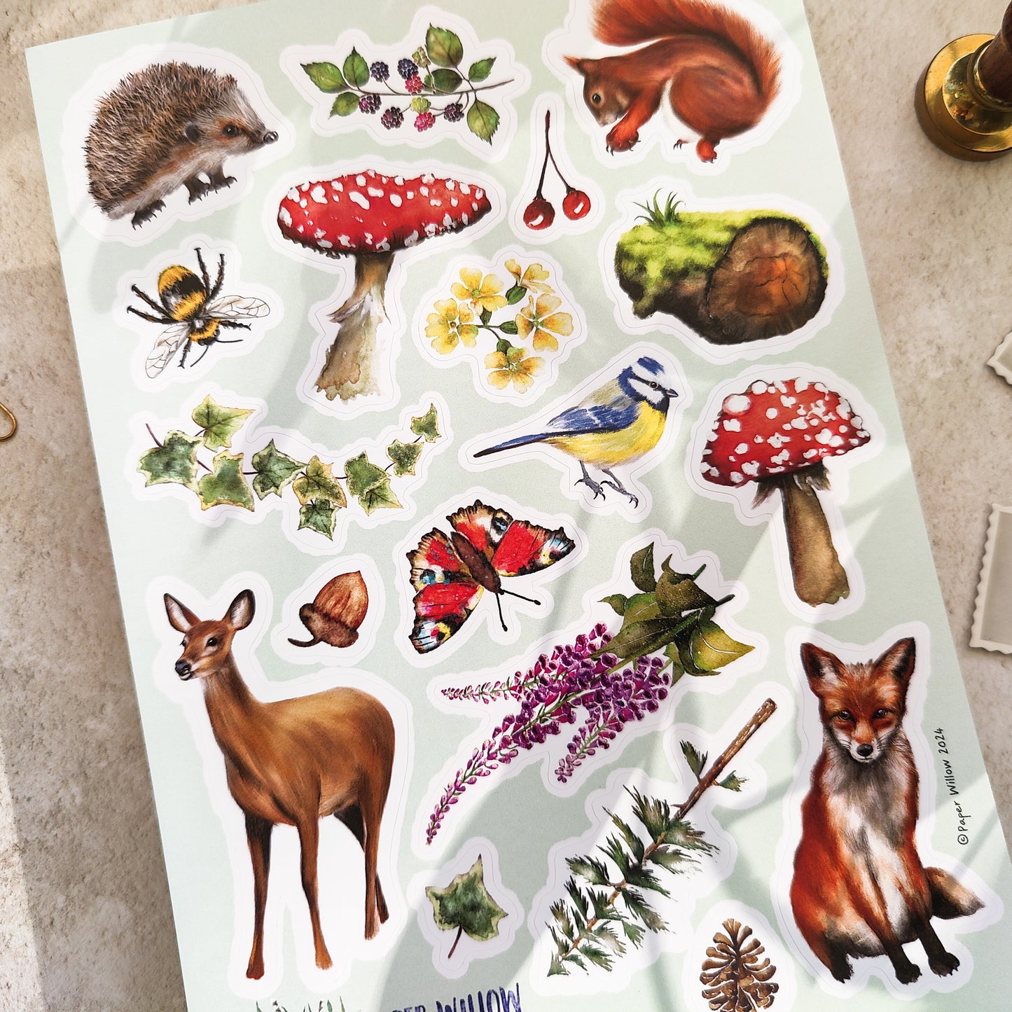 Woodland A5 Vinyl Sticker Sheet