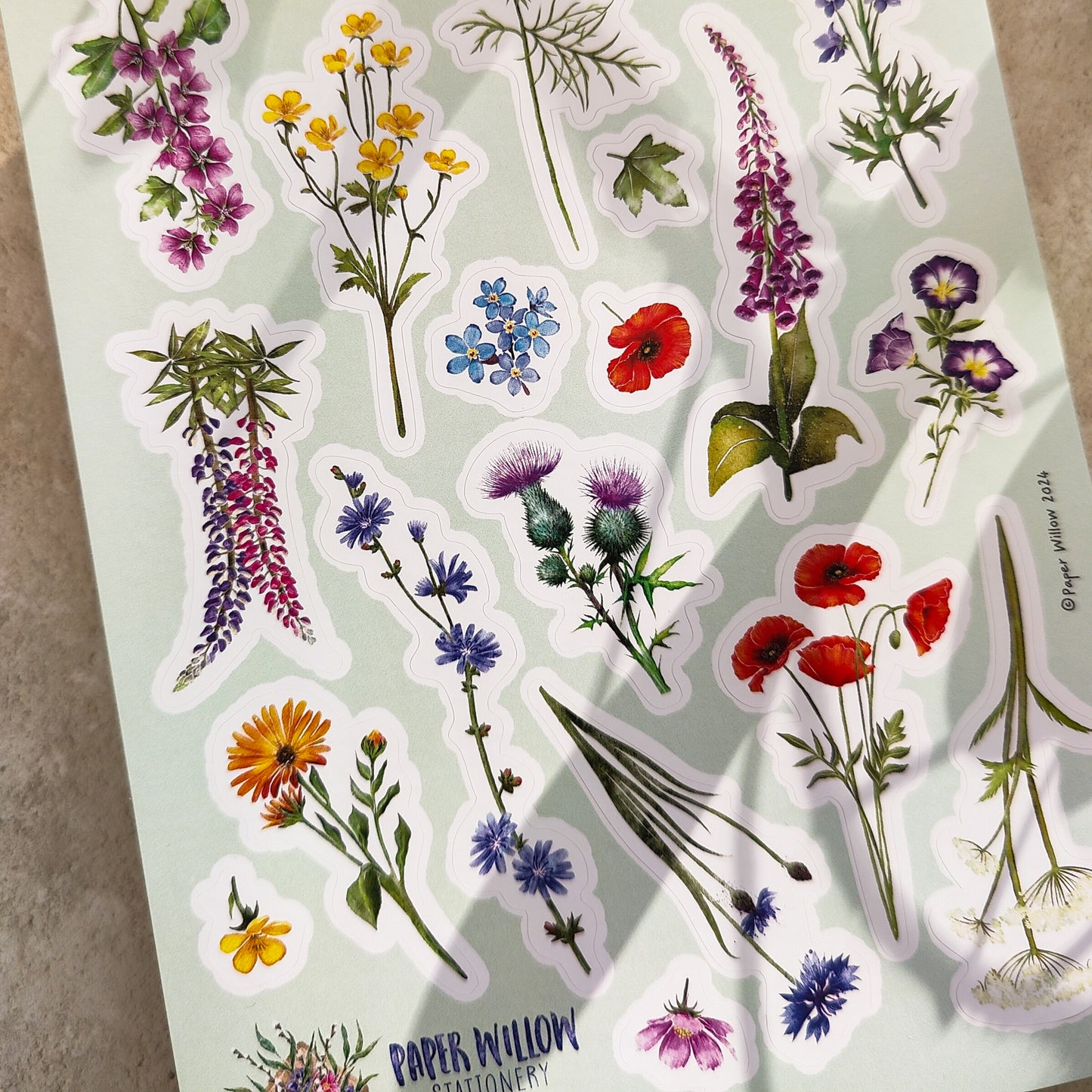 Wildflowers A5 Vinyl Sticker Sheet