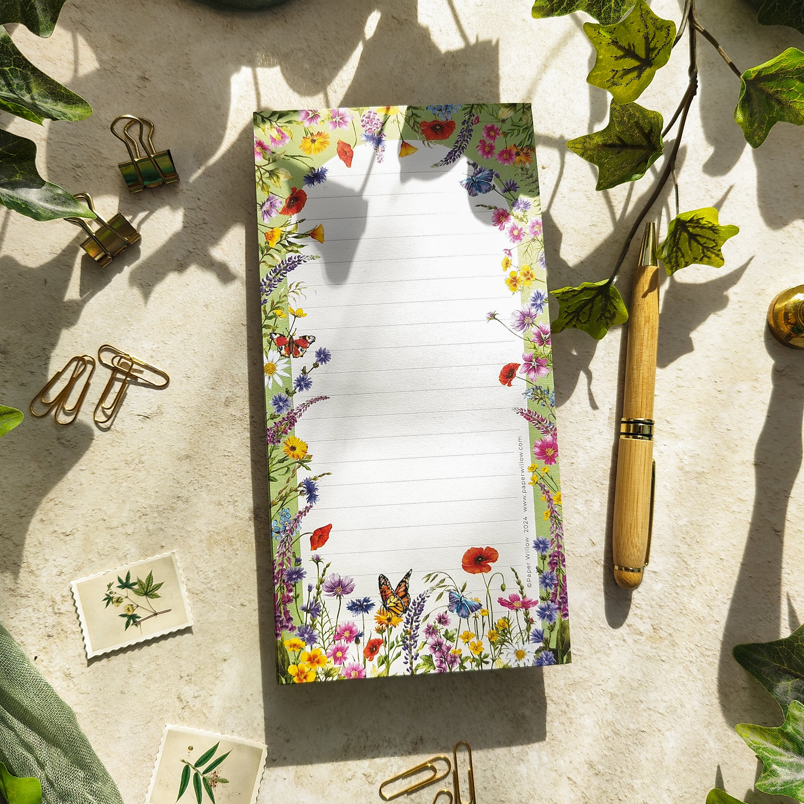 Wildflower Long Notepad โ Paper Willow