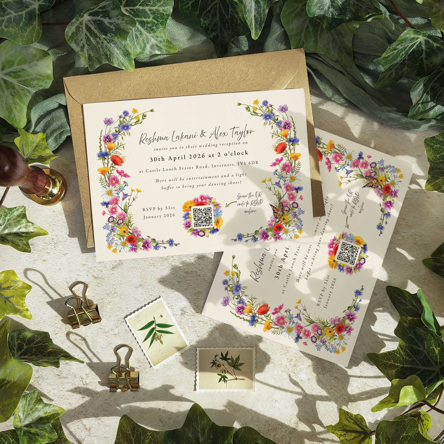 Wildflower Evening Invitation Digital File