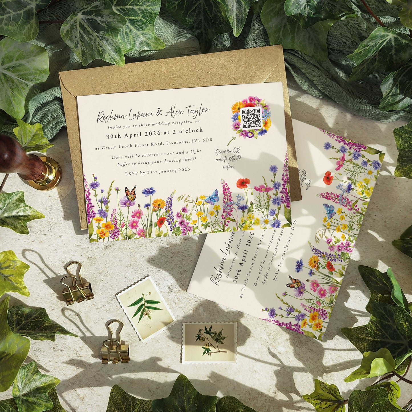 Wildflower Meadow Evening Invitation Digital File