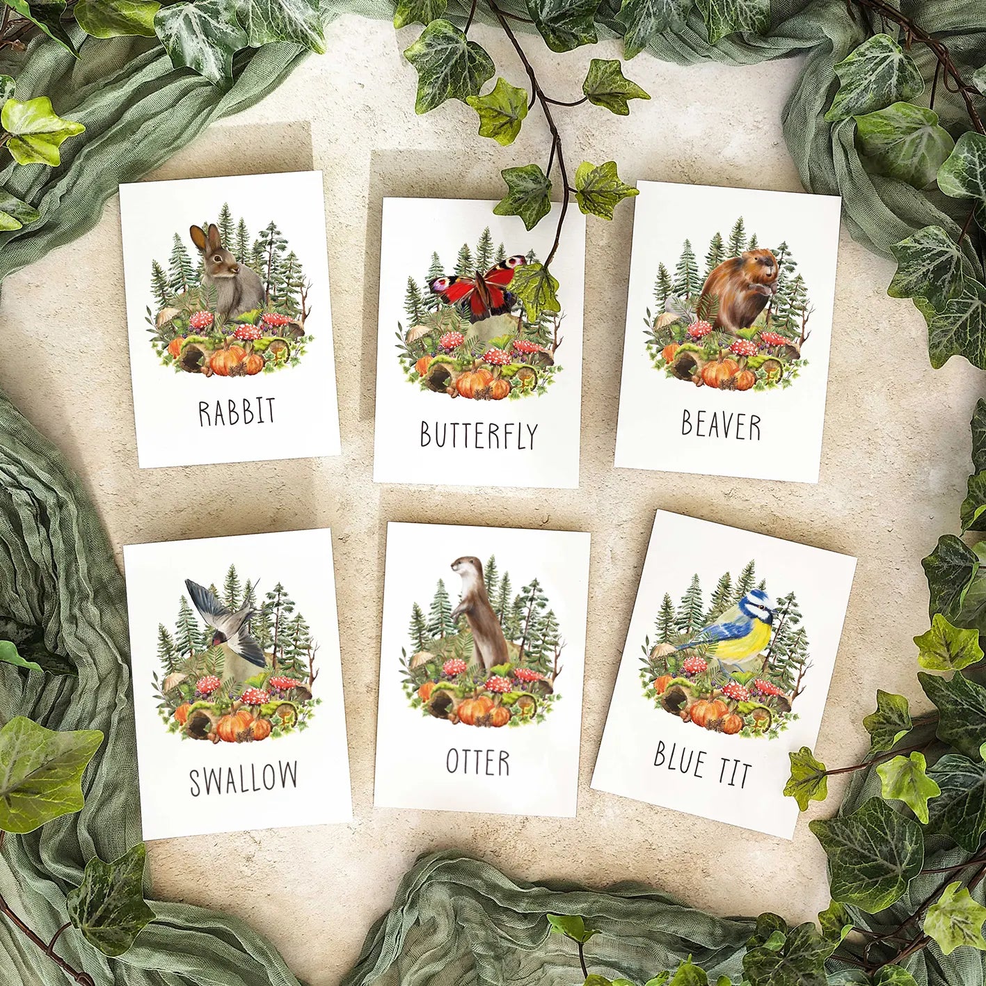 Autumn Woodland Animals Table Name Cards