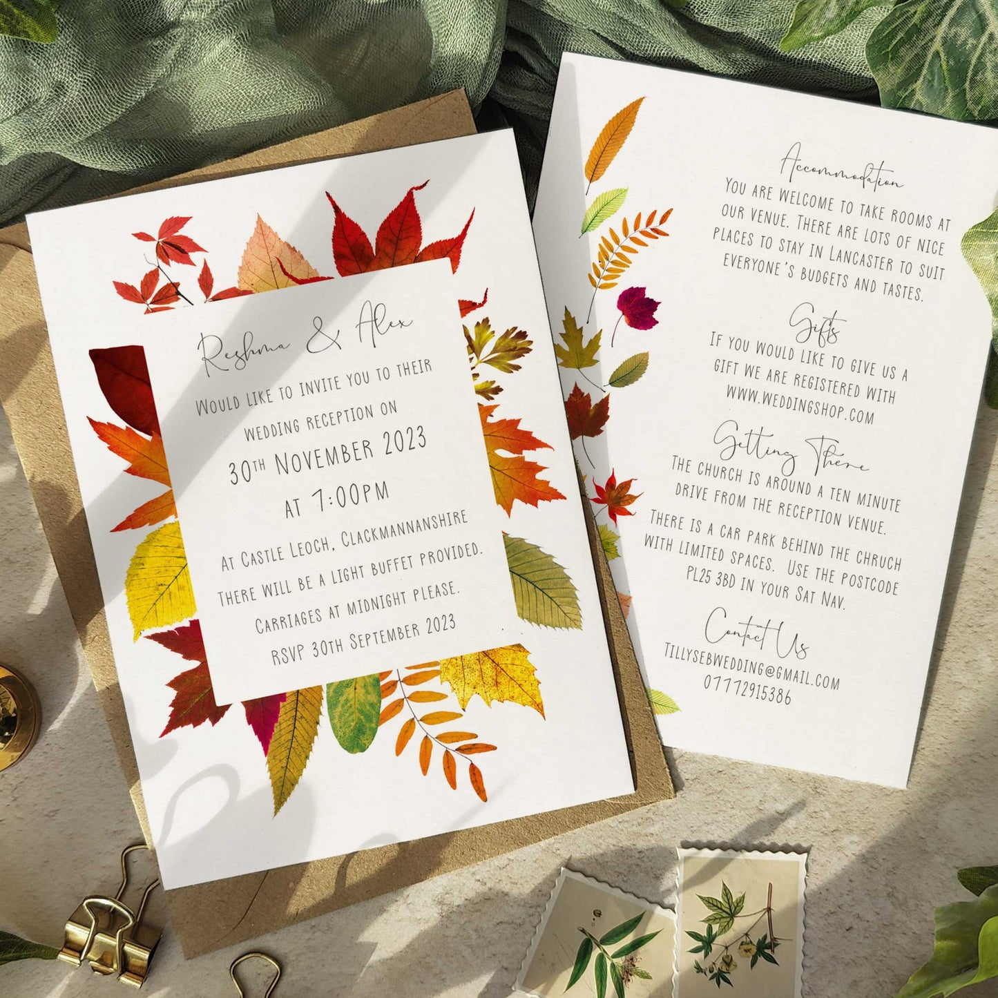 Autumn Leaves Evening Invitation