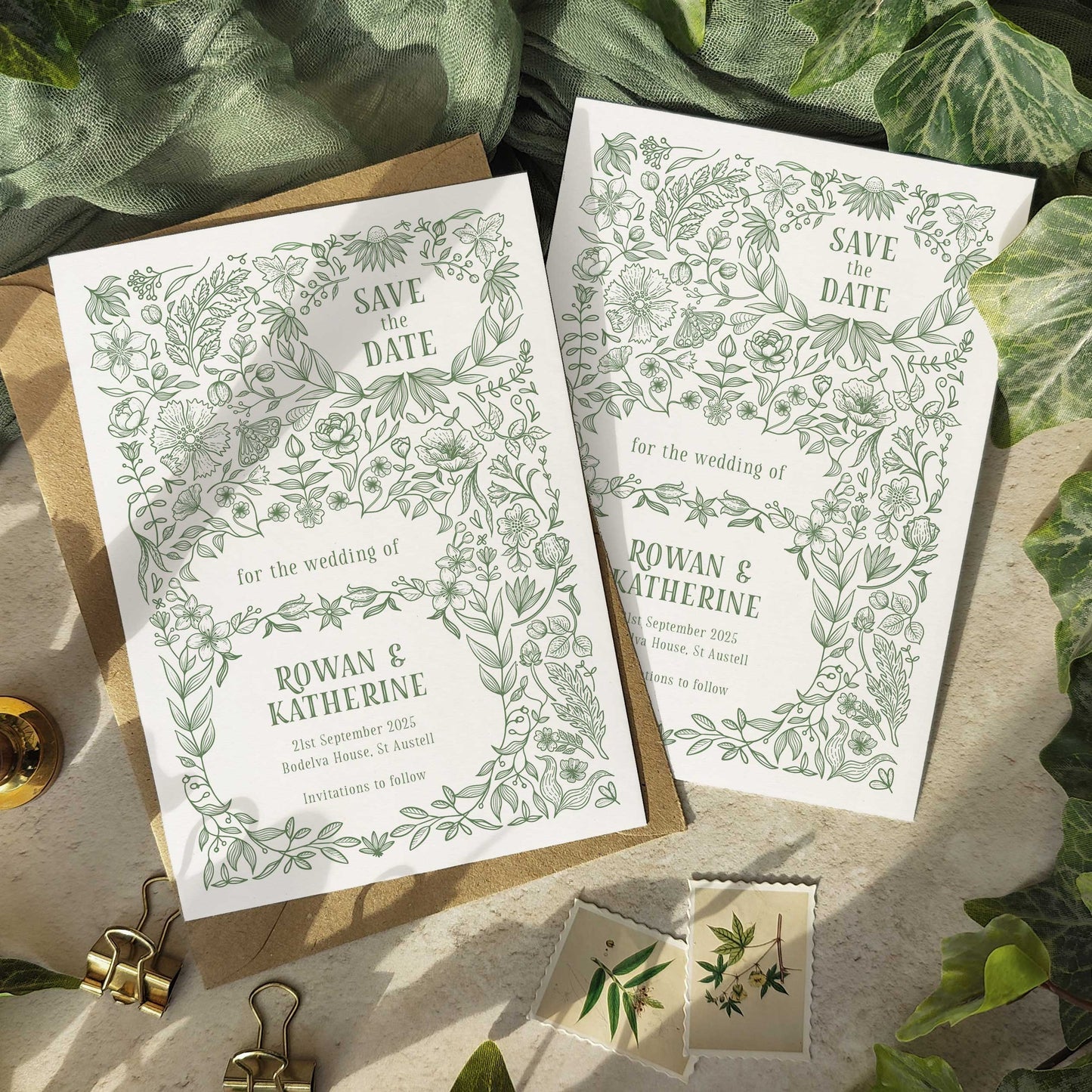 Botanical Florals Save The Date Card