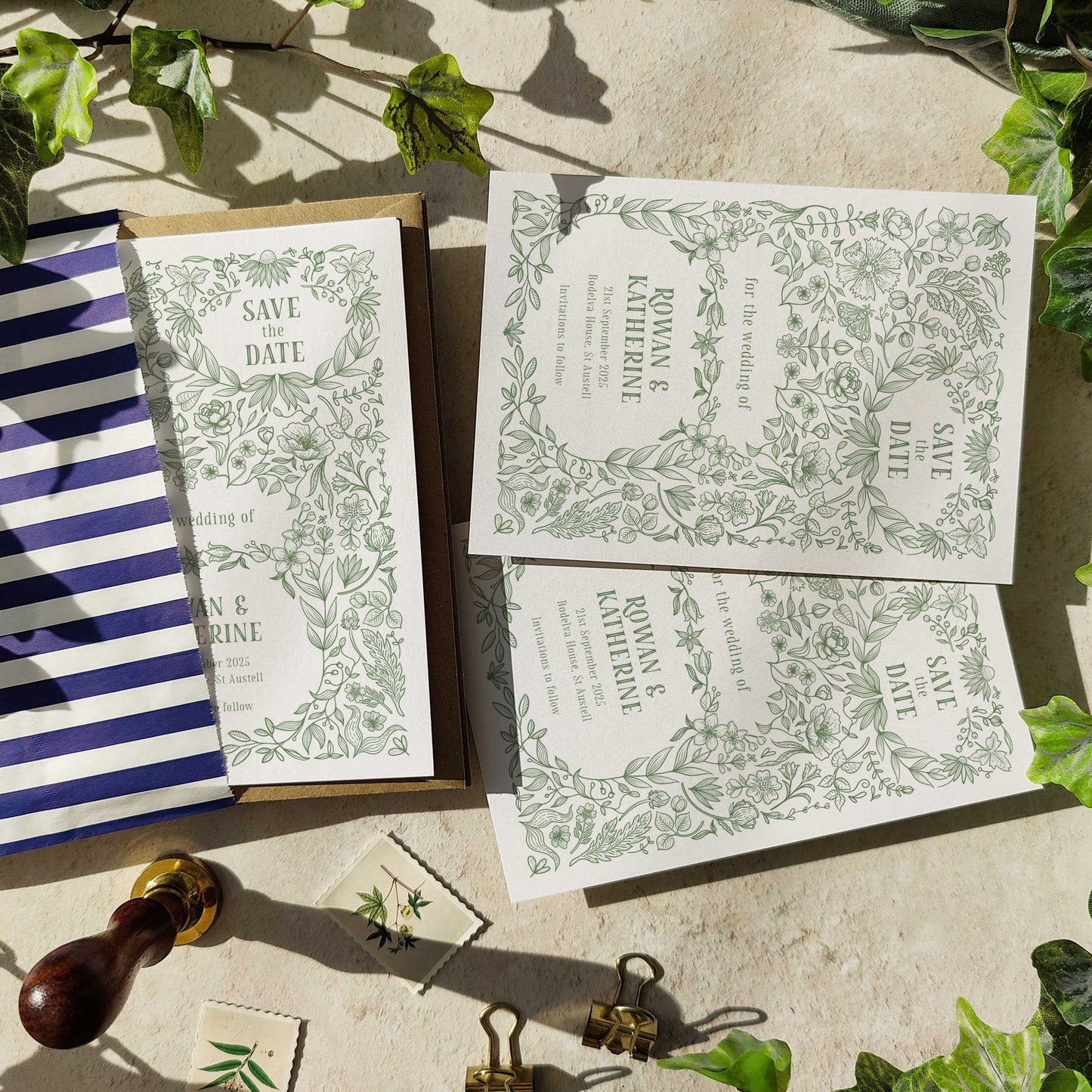 Botanical Florals Save The Date Card