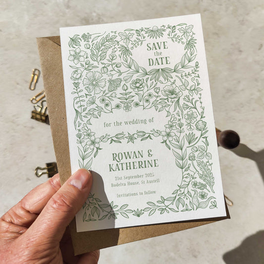 Botanical Florals Save The Date Card