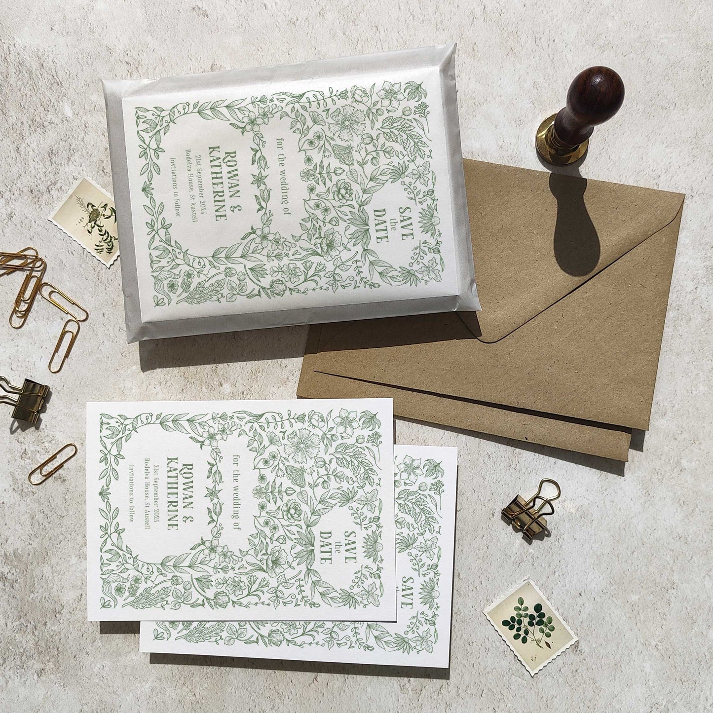 Botanical Florals Save The Date Card