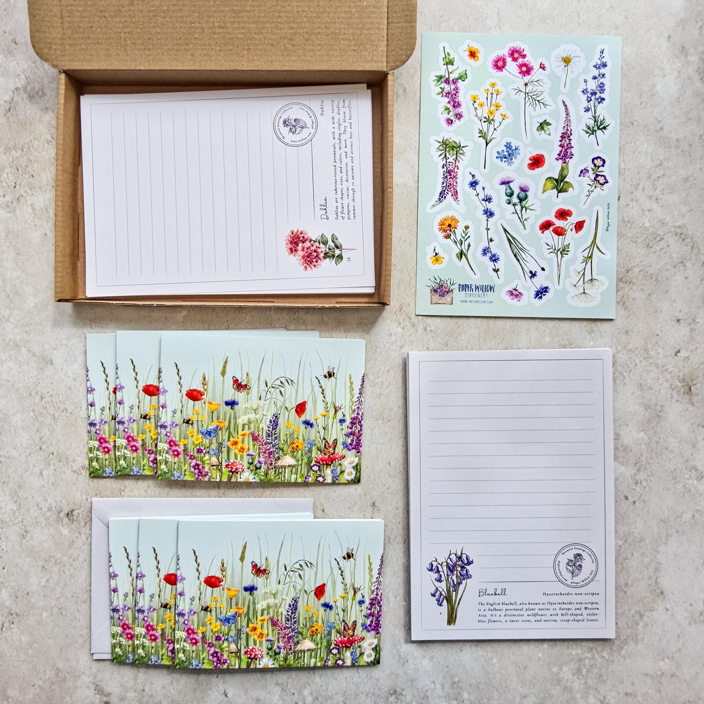 Deluxe Wildflower Watercolour Letter Writing Set