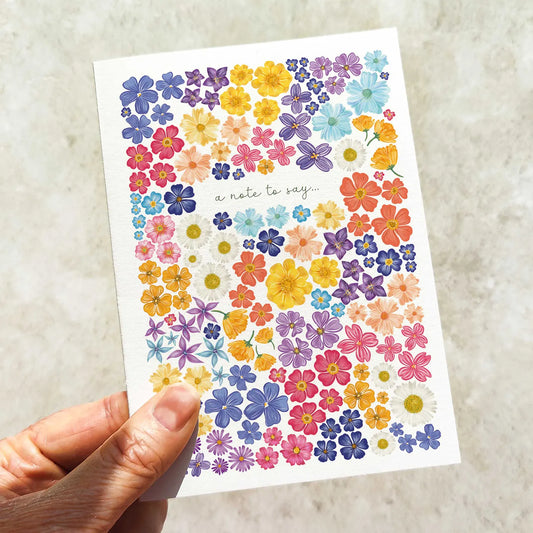 Bright and Colourful Festive Floral A Note To Say Cards and Envelopes
