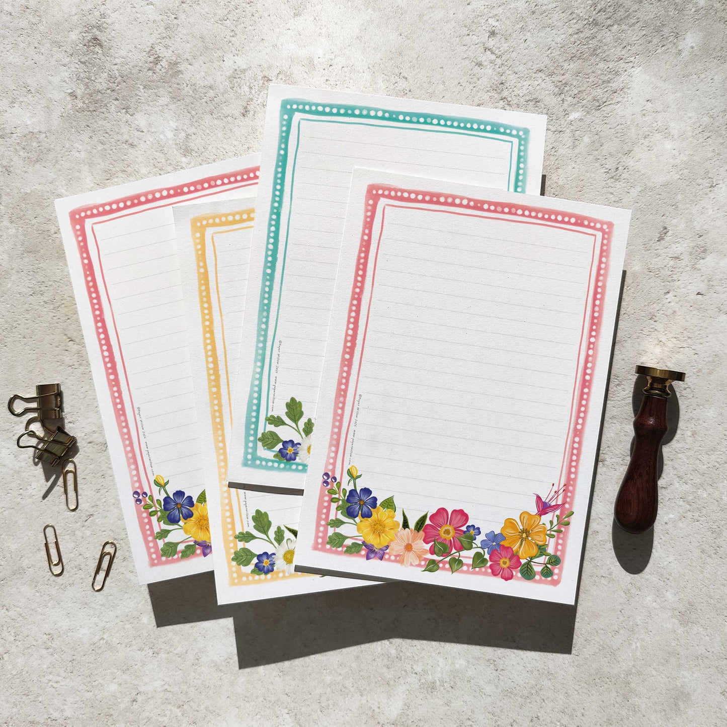 Colourful Flowers Letter Writing Set