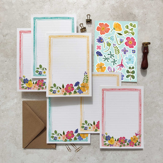 Colourful Flowers Letter Writing Set