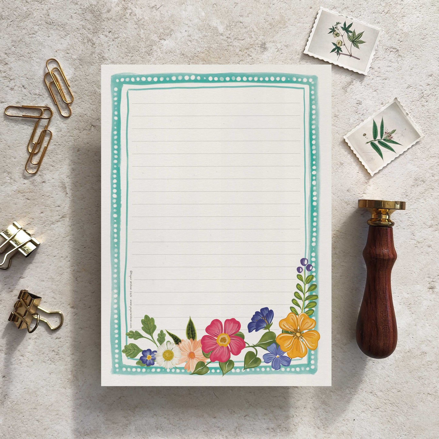 Colourful Flowers Letter Writing Set