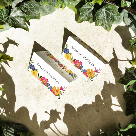 Bright and Colourful Festive Floral Place Cards