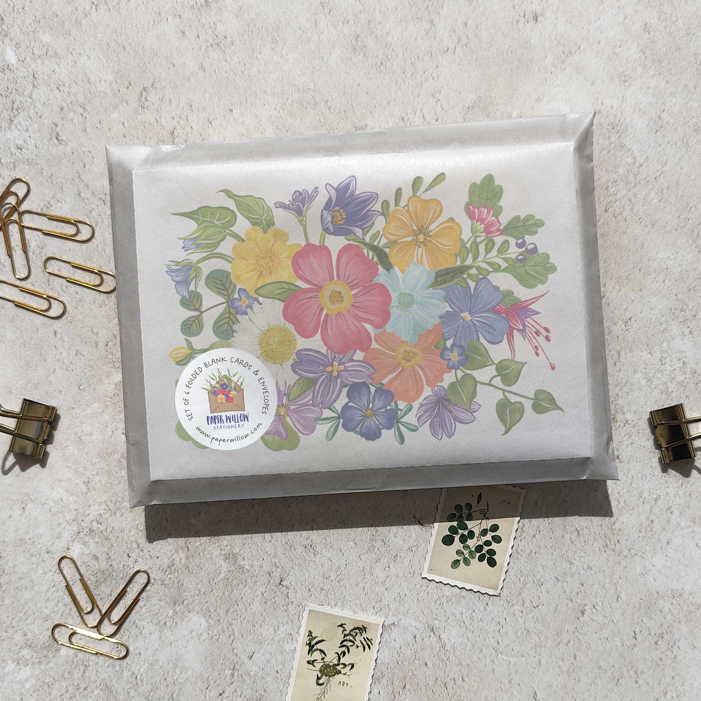 Bright and Colourful Festive Floral Note Cards