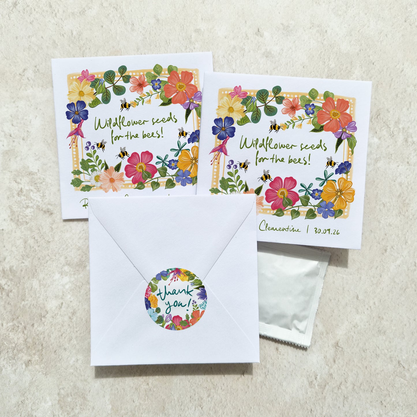 Bright and Colourful Seed Packet Favours (Pack of 10)