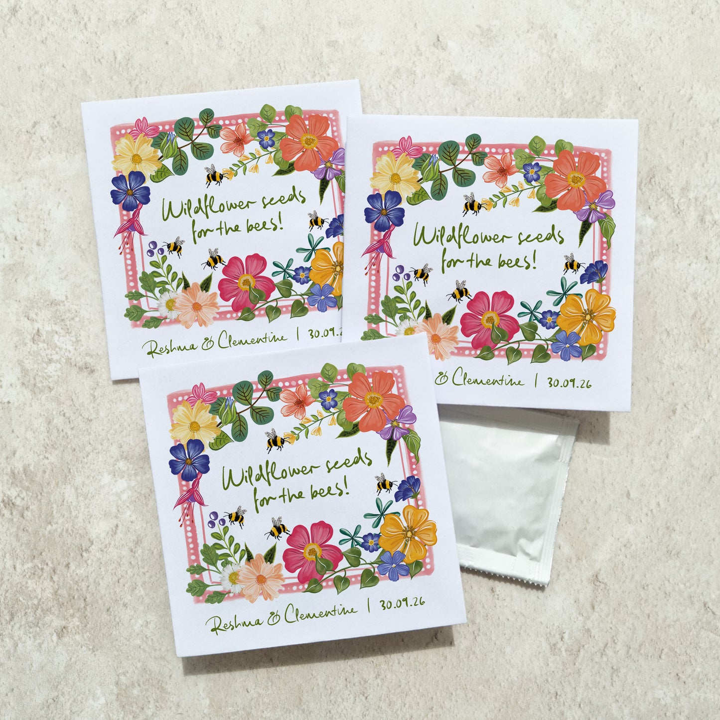 Bright and Colourful Seed Packet Favours (Pack of 10)