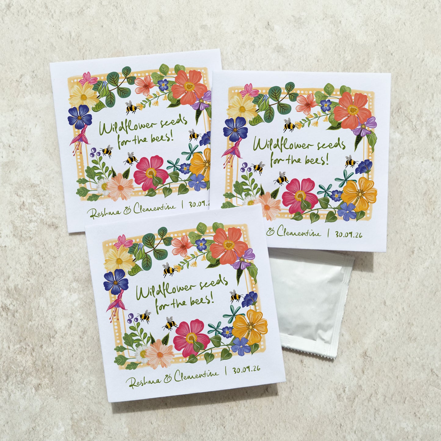 Bright and Colourful Seed Packet Favours (Pack of 10)