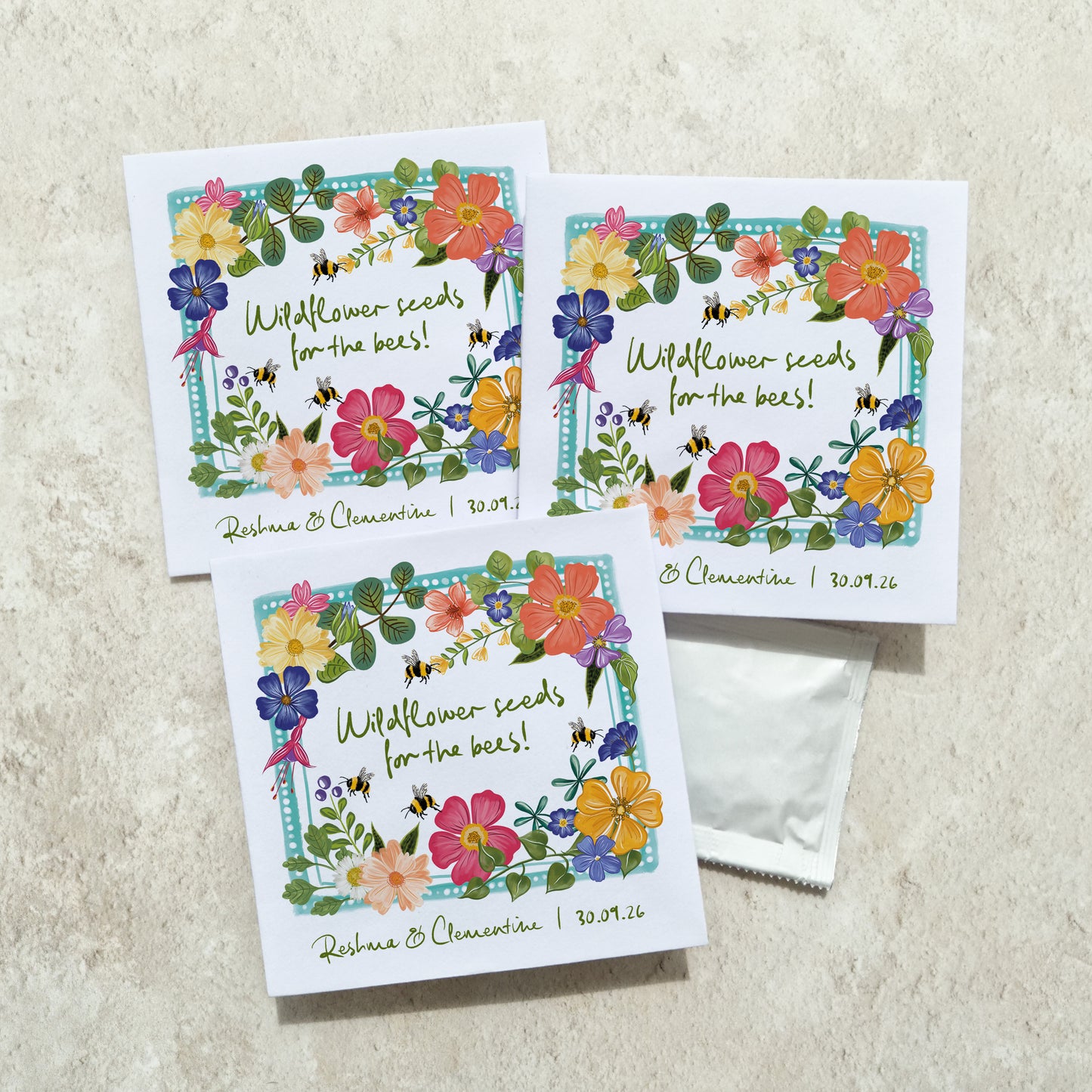 Bright and Colourful Seed Packet Favours (Pack of 10)