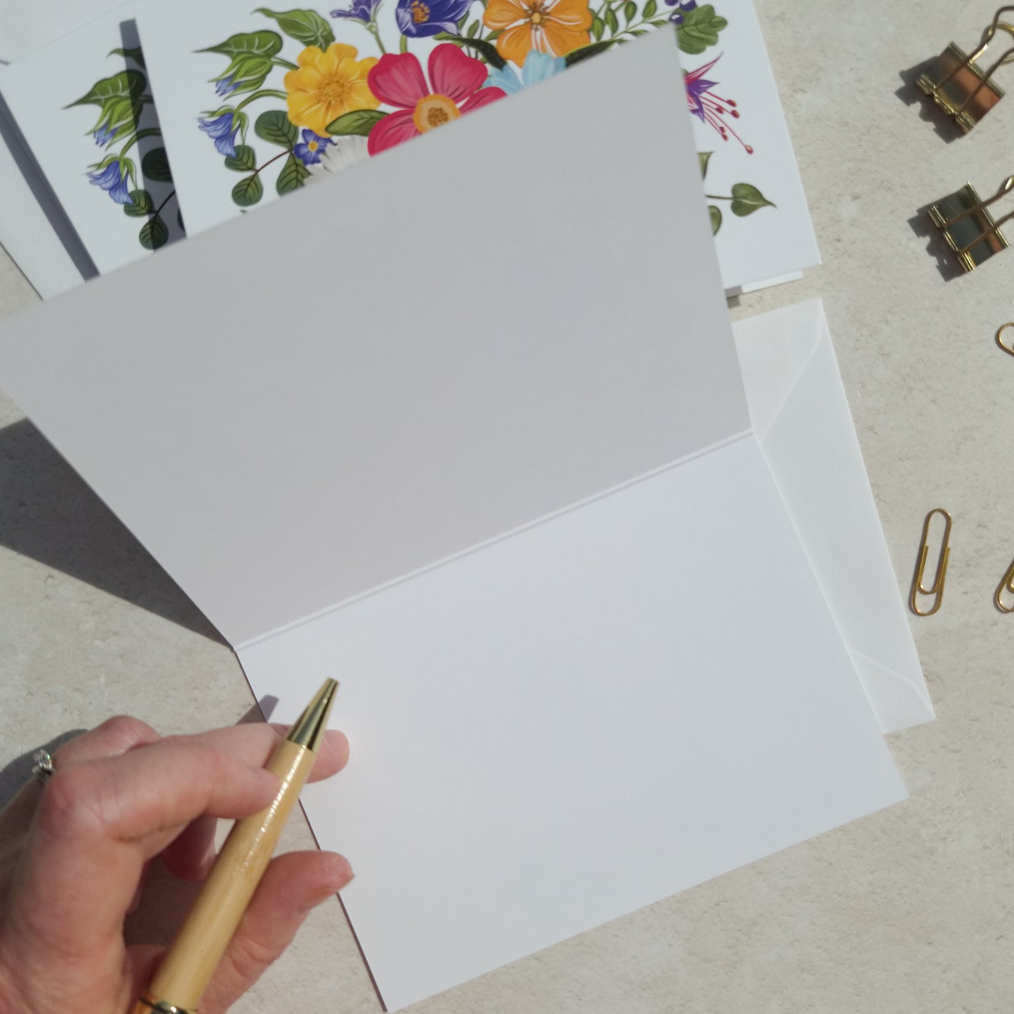 Bright and Colourful Festive Floral Note Cards