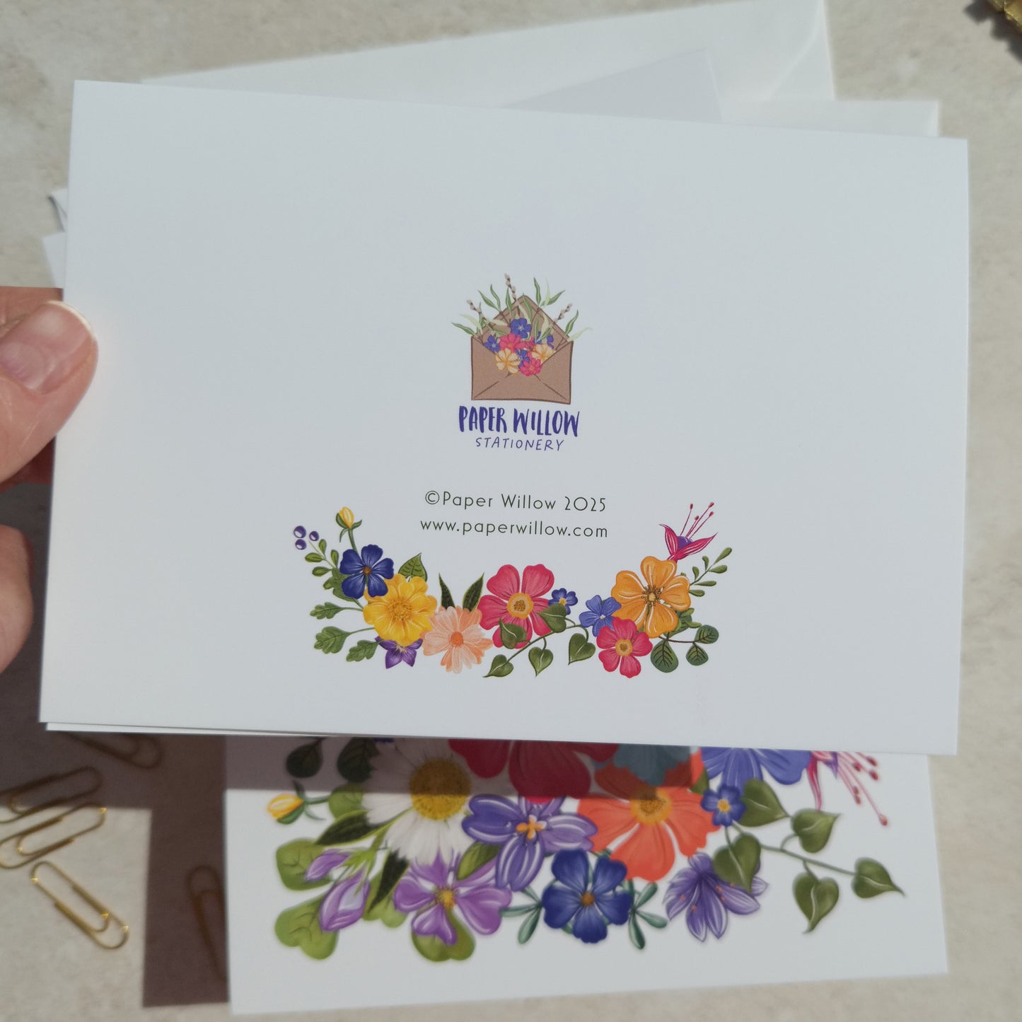Bright and Colourful Festive Floral Note Cards