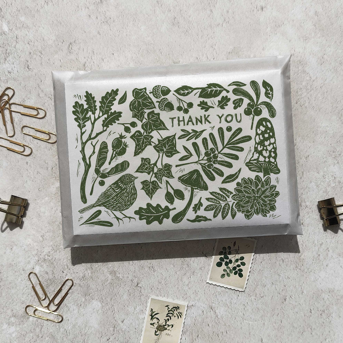 Carved Autumn Thank You Cards annd Envelopes | Choice of Colour