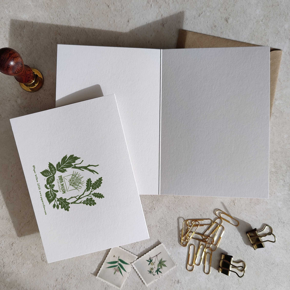 Carved Autumn Thank You Cards annd Envelopes | Choice of Colour
