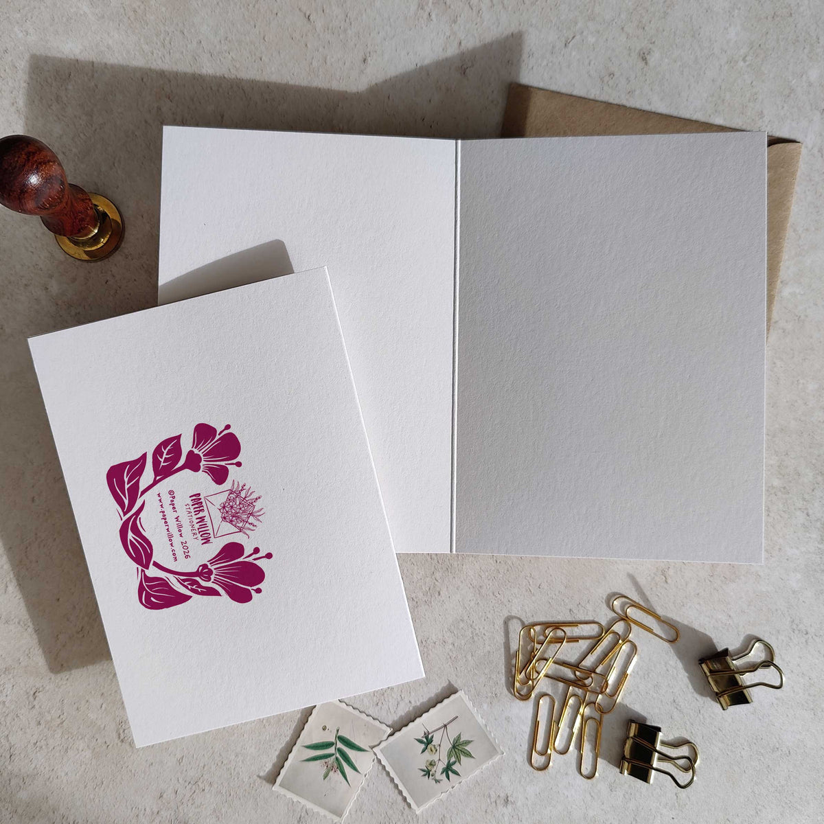 Carved Blooms Thank You Cards annd Envelopes | Choice of Colour