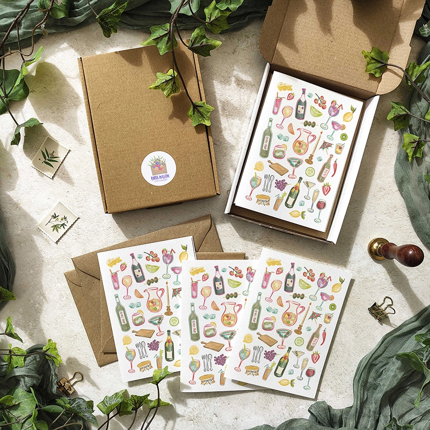 Cheese and Wine Party Note Cards