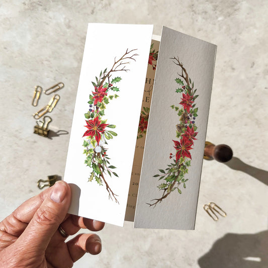 Christmas Watercolour Gatefolded A6 Invitation