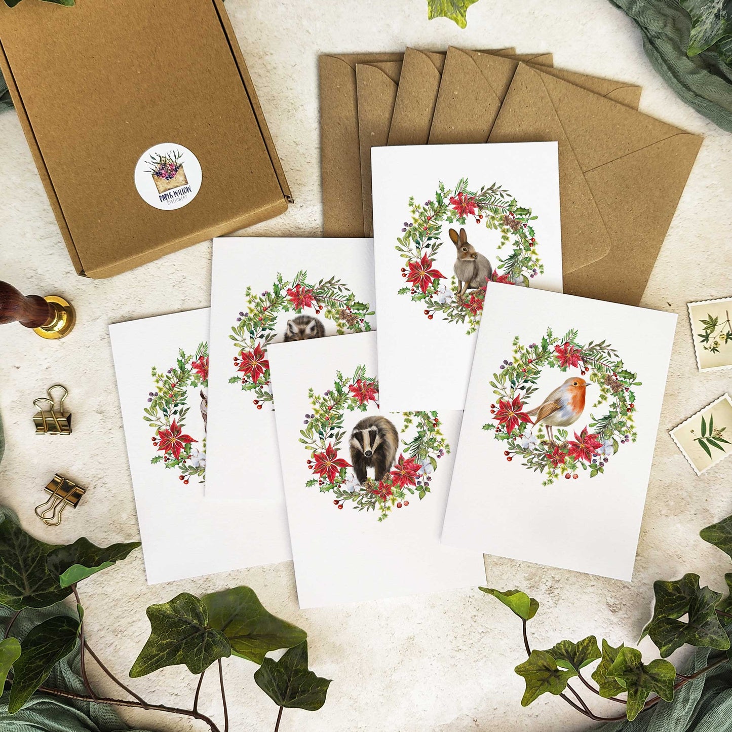 Animal Paintings Christmas Cards & Envelopes