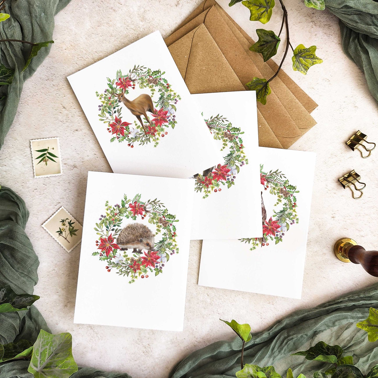 Animal Paintings Christmas Cards & Envelopes