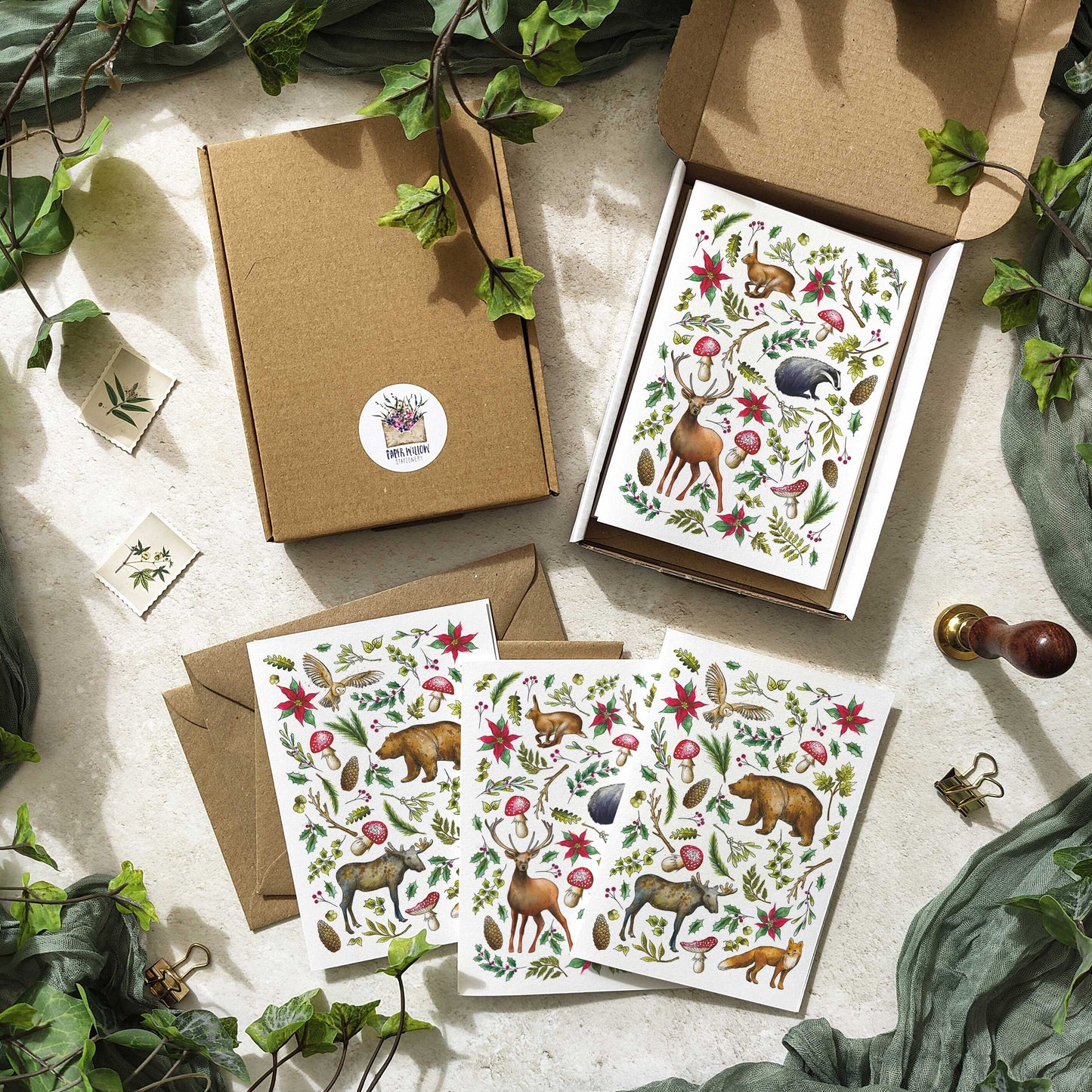 Woodland Animals Christmas Cards & Envelopes