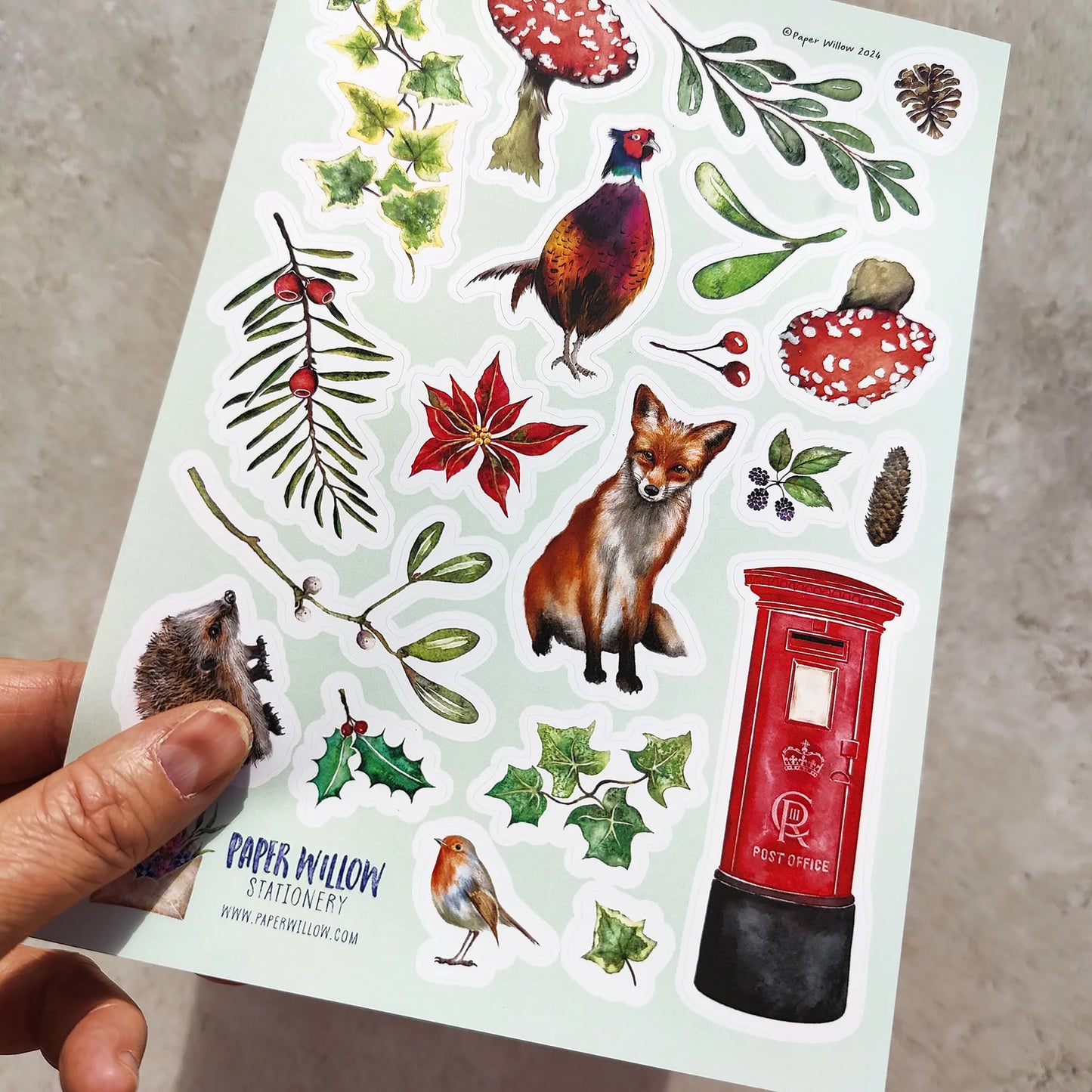 Christmas Woodland A5 Vinyl Sticker Sheet Set