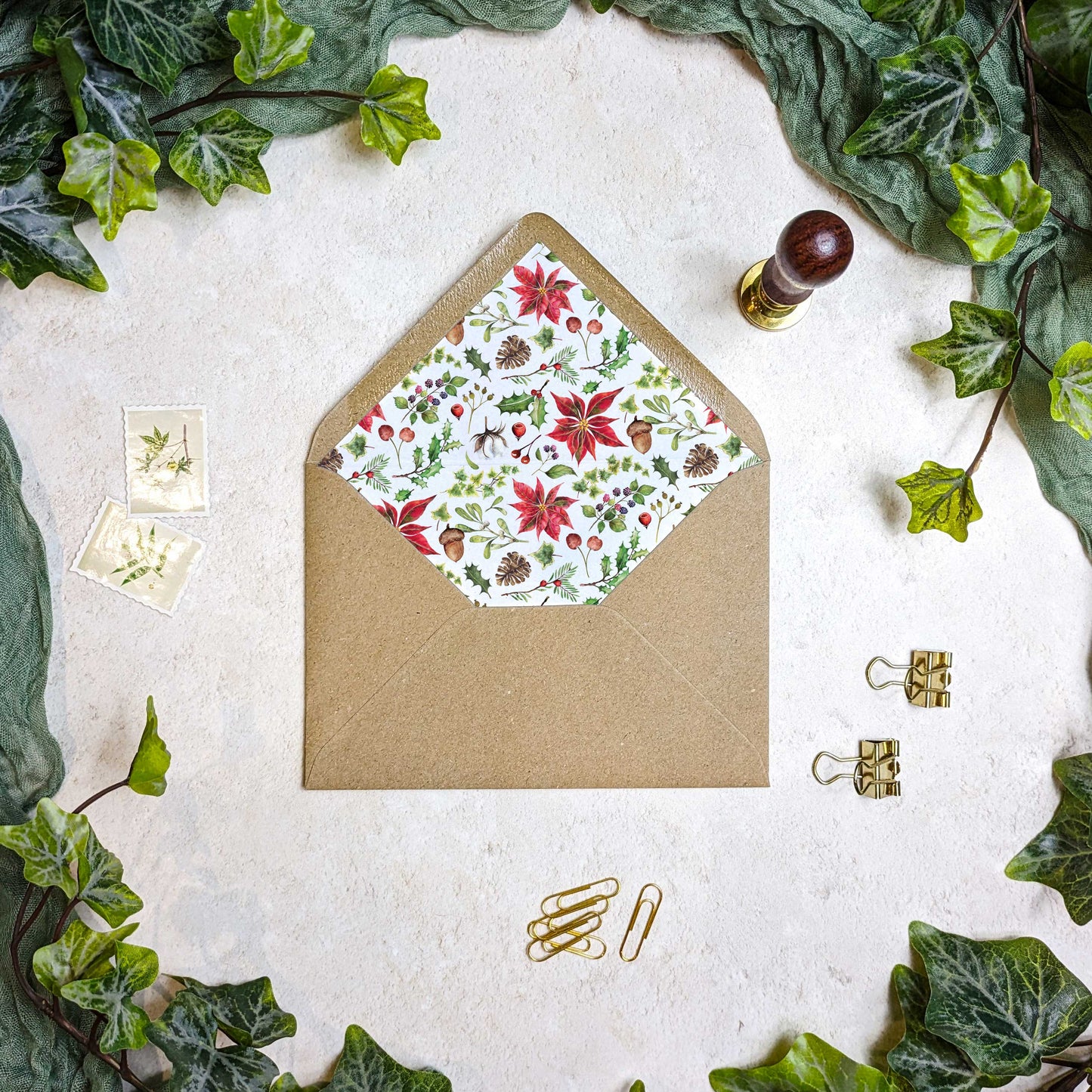 Christmas Watercolour  Folded Square Invitation