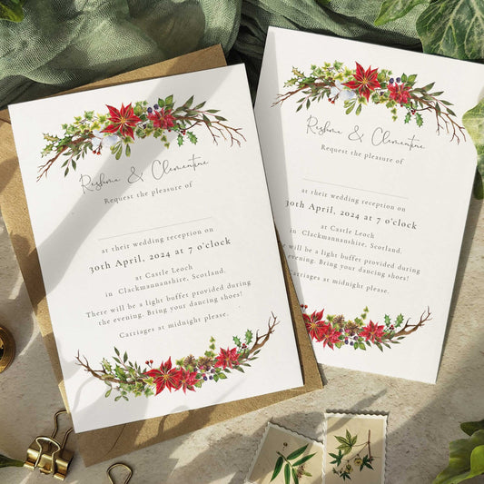 Christmas Watercolour Evening Invitation