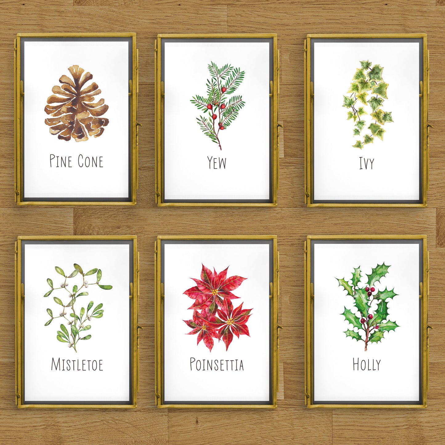 Christmas Watercolour Table Name Cards
