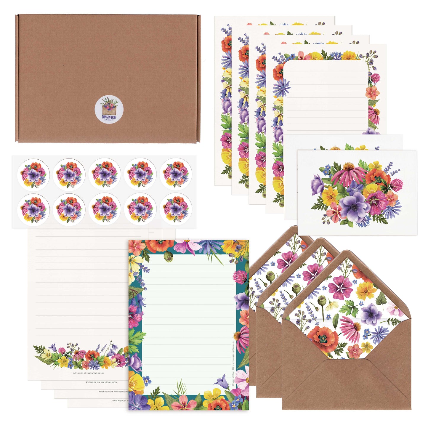 Colourful Flowers Letter Writing Set