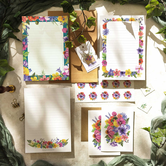 Colourful Flowers Letter Writing Set