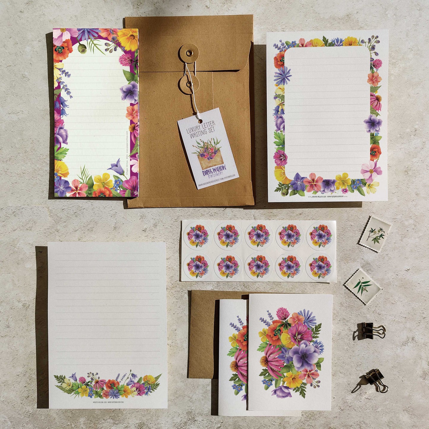 Colourful Flowers Letter Writing Set