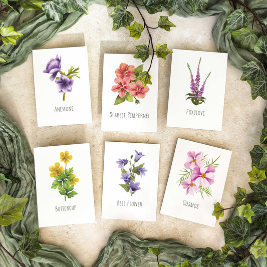Colourful Flowers Table Name Cards