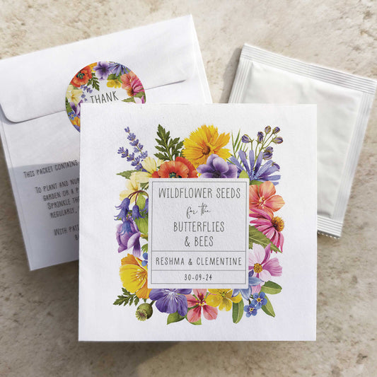 Colourful Flowers Seed Packet Favours (Pack of 10)