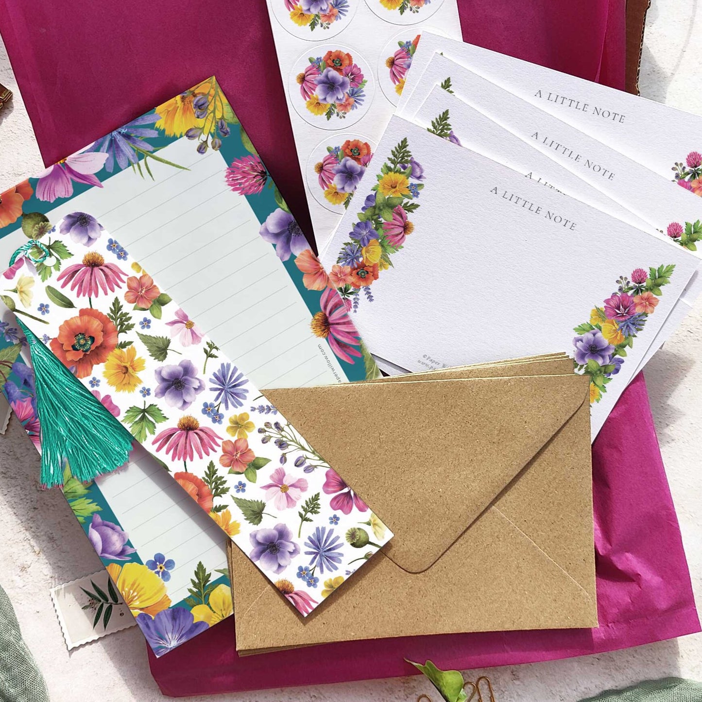 Colourful Flowers Stationery Gift Set