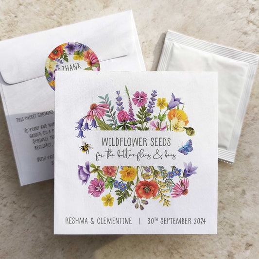 Colourful Flowers Seed Packet Favours (For the bees)(Pack of 10)