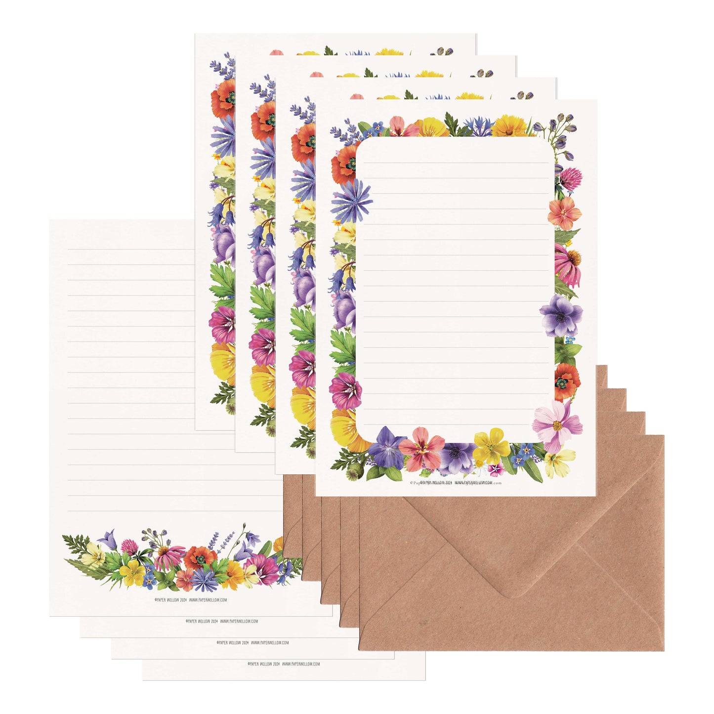 Colourful Flowers Letter Writing Set