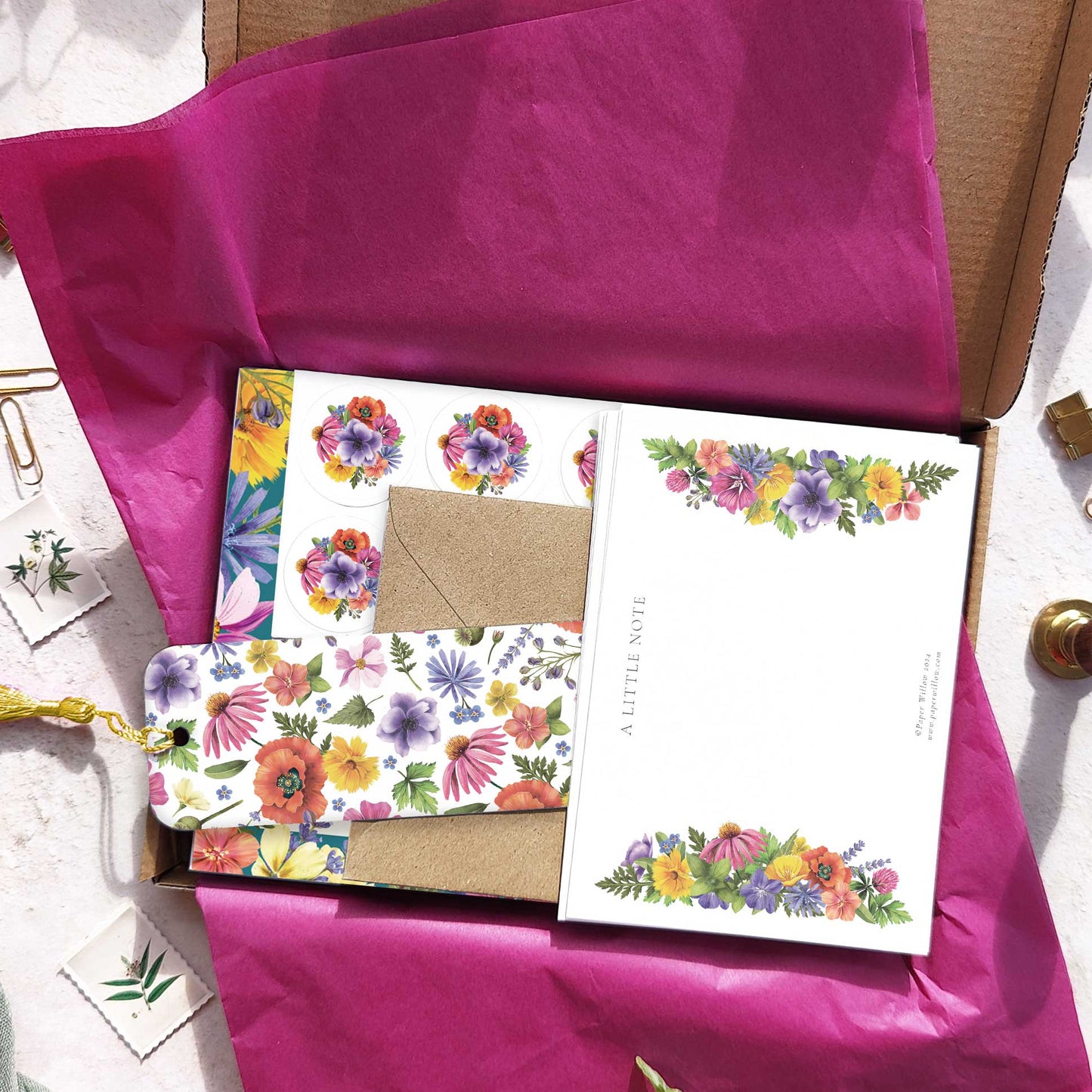 Colourful Flowers Stationery Gift Set