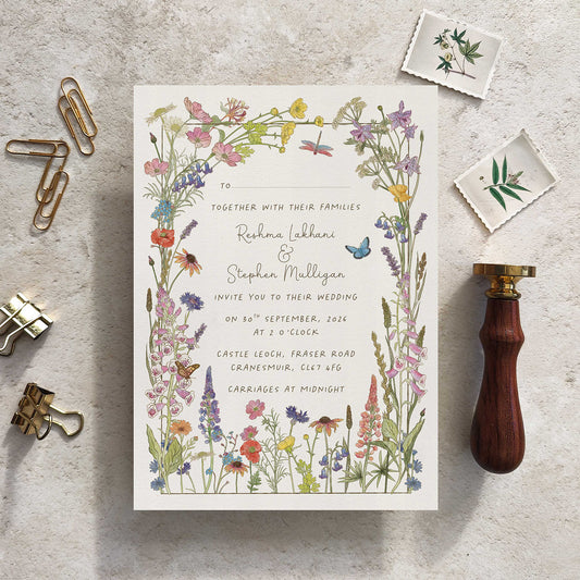 Cottage Garden Wildflower Wedding Invitation