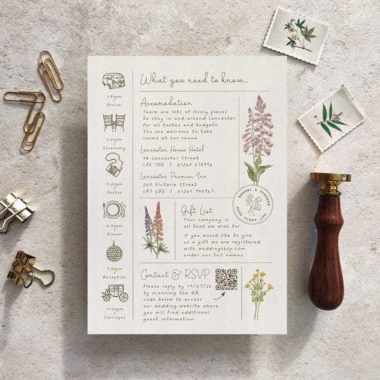 Cottage Garden Wildflower Wedding Invitation
