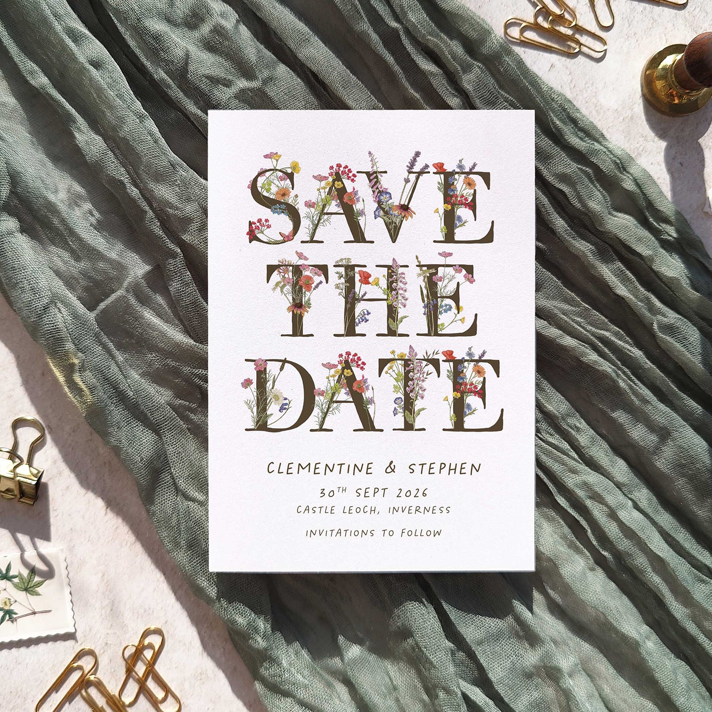 Cottage Garden Wildflowers Save The Date Card